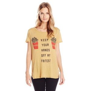 WILDFOX KEEP YOUR HANDS OFF MY FRITES TEE SIZE XS